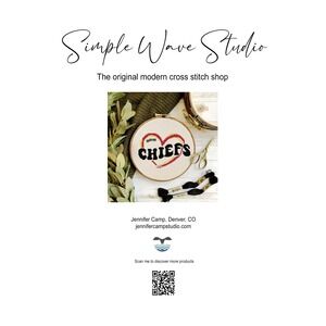 Kansas City Chiefs Football Counted Cross Stitch Pattern Chart‎